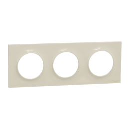 Schneider - Odace - Styl - Plaque 3 postes - Entraxe 71mm - Sable - Réf : S520706B1