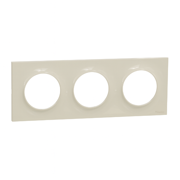 Schneider - Odace - Styl - Plaque 3 postes - Entraxe 71mm - Sable - Réf : S520706B1