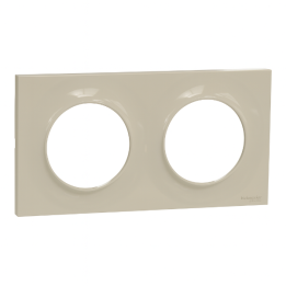 Schneider - Odace - Styl - Plaque 2 postes - entraxe 71mm - Sable - Réf : S520704B1