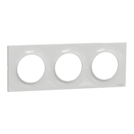 Schneider - Odace - Styl - Plaque 3 postes - Entraxe 71mm - Gris - Réf : S520706A1