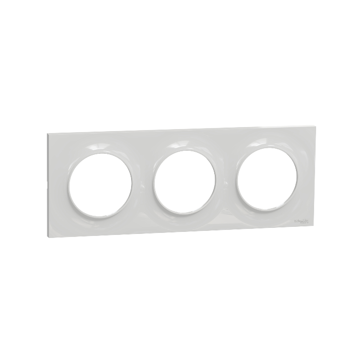 Schneider - Odace - Styl - Plaque 3 postes - Entraxe 71mm - Gris - Réf : S520706A1