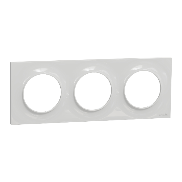 Schneider - Odace - Styl - Plaque 3 postes - Entraxe 71mm - Gris - Réf : S520706A1