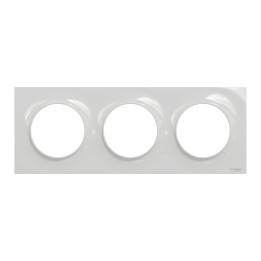 Schneider - Odace 2011 - Styl - Plaque 3 postes - Entraxe 71mm - Gris - Réf : S520706A1