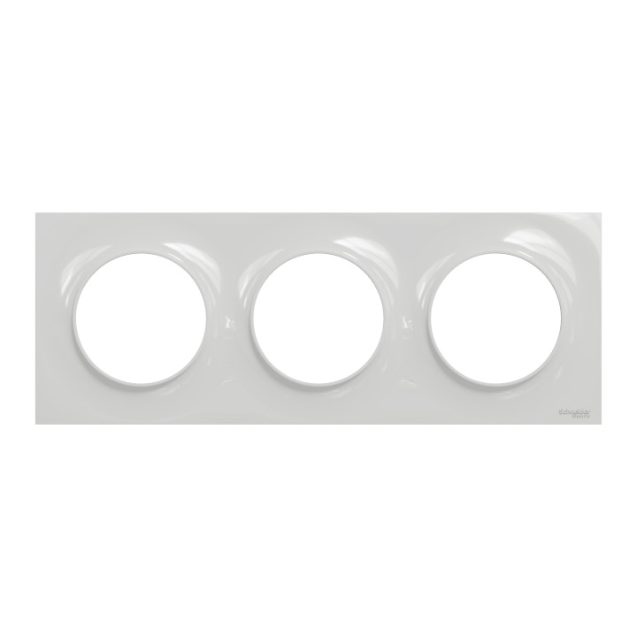 Schneider - Odace 2011 - Styl - Plaque 3 postes - Entraxe 71mm - Gris - Réf : S520706A1
