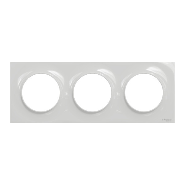 Schneider - Odace 2011 - Styl - Plaque 3 postes - Entraxe 71mm - Gris - Réf : S520706A1
