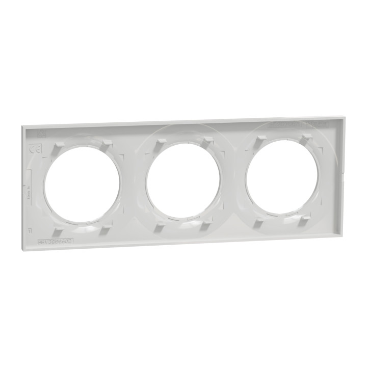 Schneider - Odace 2011 - Styl - Plaque 3 postes - Entraxe 71mm - Gris - Réf : S520706A1