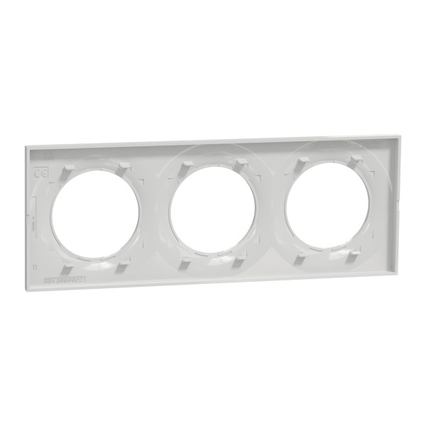 Schneider - Odace 2011 - Styl - Plaque 3 postes - Entraxe 71mm - Gris - Réf : S520706A1
