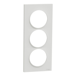 Schneider - Odace - Styl - Plaque 3 postes - entraxe 57 mm - Blanc - Réf : S520716