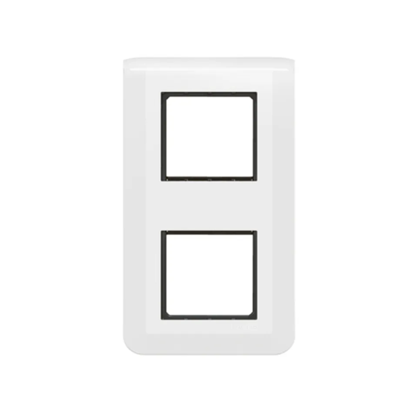 Legrand Mosaic - Plaque 2 x 2 modules + support - 2 postes - vertical - 277822L+080252