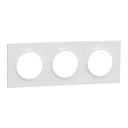 Schneider - Odace 2011 - Styl - LOT de 120 Plaques 3 postes - Entraxe 71 mm - Blanc - Ref : S520706x120