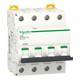 Schneider Acti9 iDT40N - disjoncteur modulaire - 4P - 63A - courbe C - 6000A/10kA A9P24463
