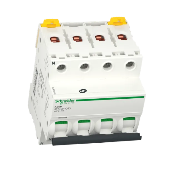 Schneider Acti9 iDT40N - disjoncteur modulaire - 4P - 63A - courbe C - 6000A/10kA A9P24463