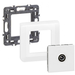 Legrand Mosaic - Prise TV simple - Mâle complet - 1 poste (2M) - 080251 + 277802L + 078782