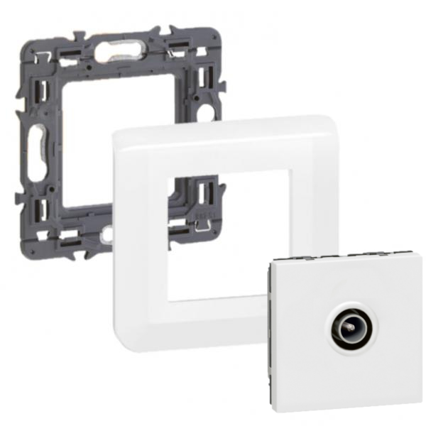 Legrand Mosaic - Prise TV simple - Mâle complet - 1 poste (2M) - 080251 + 277802L + 078782