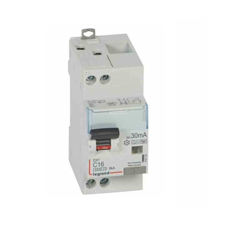 LEGRAND - Disjoncteur Différentiel DX3 P+N - 16A - 30mA - Type F -Réf : 410753