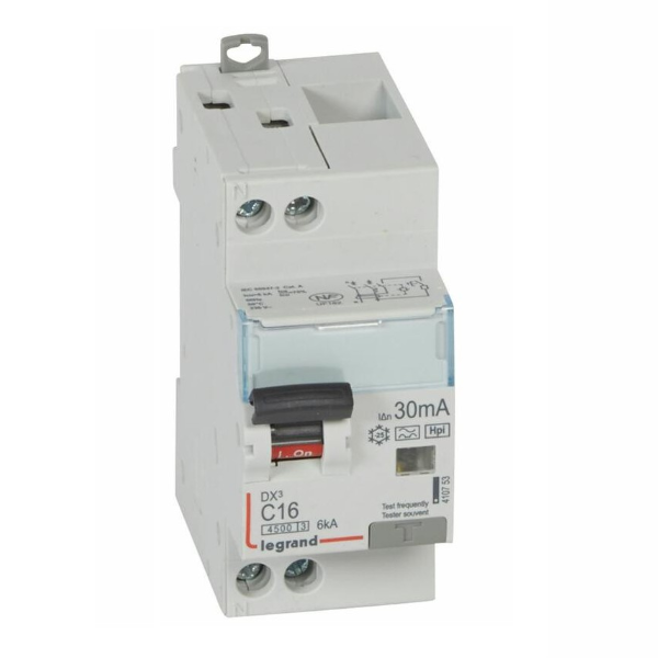 LEGRAND - Disjoncteur Différentiel DX3 P+N - 16A - 30mA - Type F -Réf : 410753