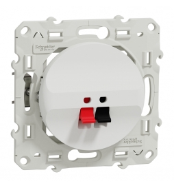 Schneider Odace - Prise haut-parleur 1 sortie - Blanc - Réf : S520487