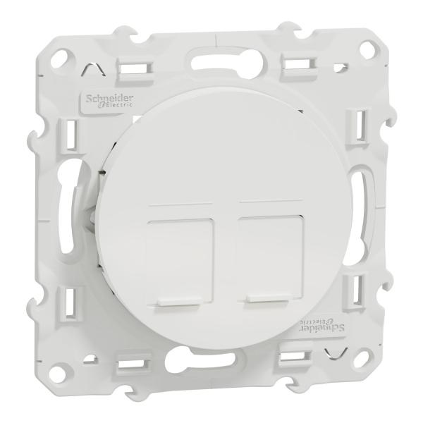 Schneider Odace - Double Prise RJ45 blanc - Cat.6 UTP - Réf : S520485