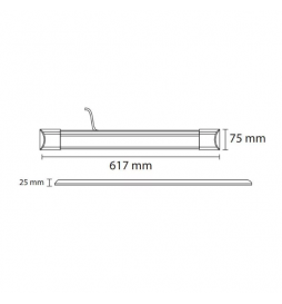 Miidex - Réglette LED Slim Home III - 617mm - 10W - IP44 - 3000/4000/6000K - Réf : 100962