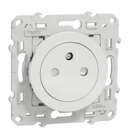 Schneider - Prise de courant Odace affleurante - Blanc - 2P+T - 16A - 250V - Bornes auto - Réf : S520052