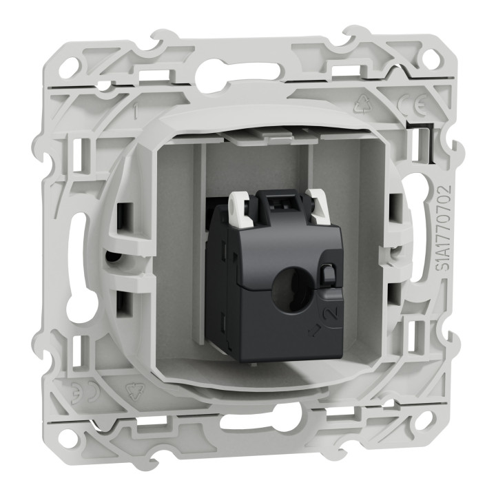 Schneider - Odace 2011 - Prise RJ45 Grade 3 - Catégorie 6 STP - Multimédia - IDC - Anthracite - Réf : S540476