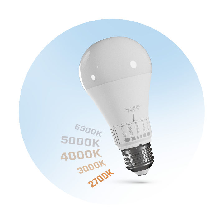Spectrum - Ampoule LED E-27 - LED GLS 10W - Angle 270° - 5 CCT -1100lm - Réf : WOJ+14715