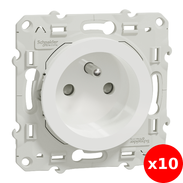 Schneider Odace - LOT - Prise de courant - 2P+T 16A - 250V - Réf : S520059x10