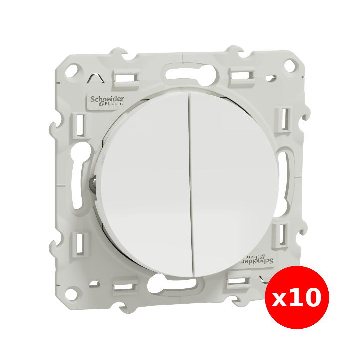 Schneider Odace - Double Va-et-vient - 10A - 250V - s520214x10
