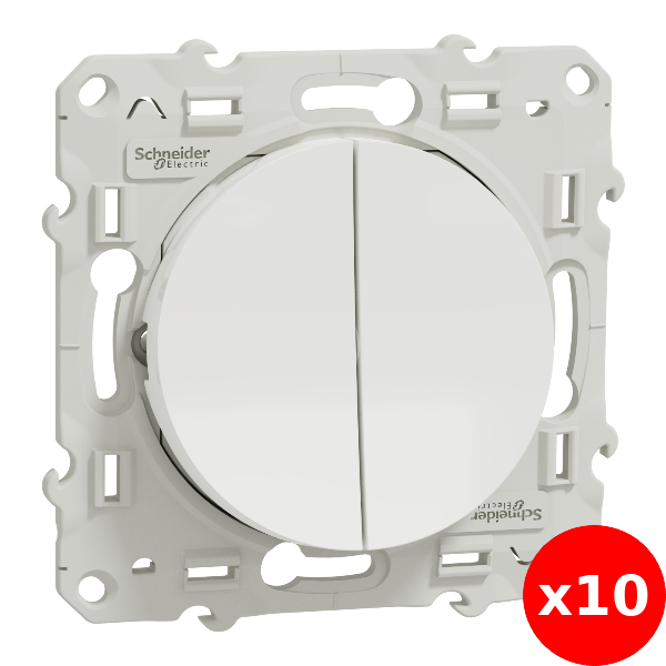 Schneider Odace - Double Va-et-vient - 10A - 250V - s520214x10