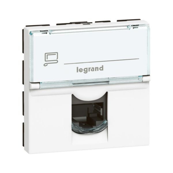 Legrand Mosaic - Prise RJ45 Cat. 6 FTP - 2 Modules - Réf : 076565