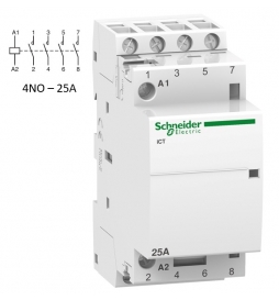 Schneider - Acti9 - Contacteur iCT - 25A - 4NO - 230/240V - 50Hz - Réf : A9C24834