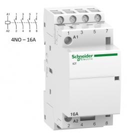 Schneider - Acti9 - Contacteur iCT - 16A - 4NO - 230/240V - 50Hz - Réf : A9C22814