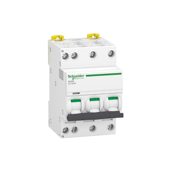 Schneider - Acti9 IDT40N - disjoncteur modulaire - 3p+n D 6A 6000A/10KA - Réf : A9P34706