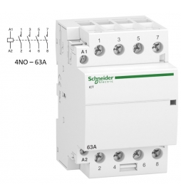 Schneider - Acti9 - Contacteur iCT - 63A - 4NO - 230/240V - 50Hz - Réf : A9C20864