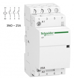 Schneider - Acti9 - Contacteur iCT - 25A - 3NO - 230/240V - 50Hz - Réf : A9C20833