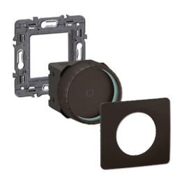 Legrand - Céliane 2024 - Variateur avec ou sans neutre - 200W - LED - Noir - COMPLET - 1 poste - Réf : CZ0408 + CP0101