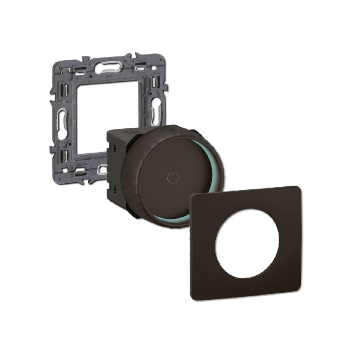 Legrand - Céliane 2024 - Variateur avec ou sans neutre - 200W - LED - Noir - COMPLET - 1 poste - Réf : CZ0408 + CP0101