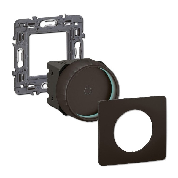 Legrand - Céliane 2024 - Variateur avec ou sans neutre - 200W - LED - Noir - COMPLET - 1 poste - Réf : CZ0408 + CP0101