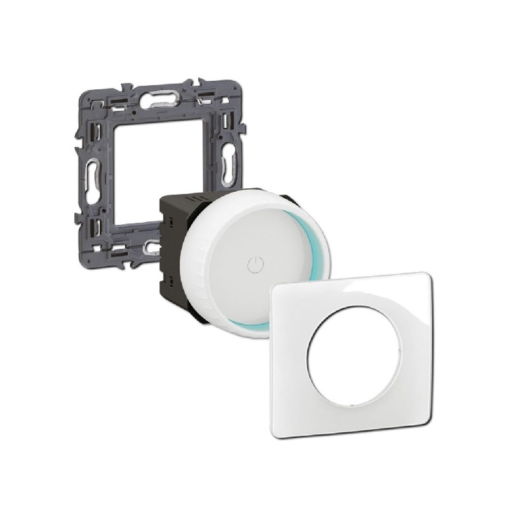 Legrand - Céliane 2024 - Variateur avec ou sans neutre - 200W - LED - Blanc - COMPLET - 1 poste - Réf : CX0408+CP0001