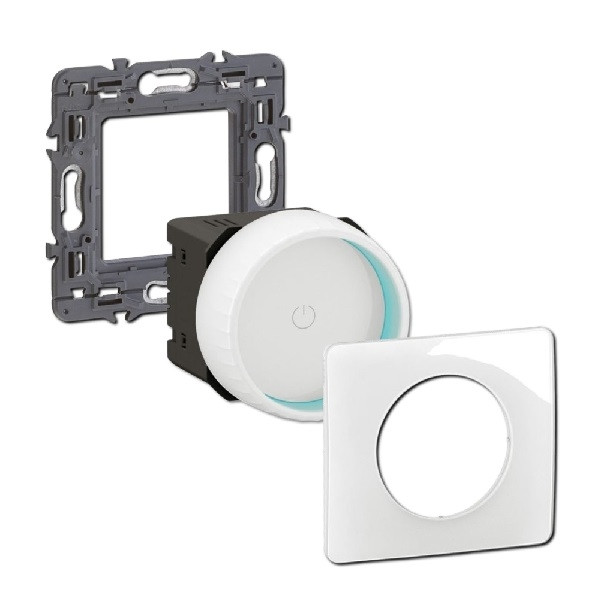 Legrand - Céliane 2024 - Variateur avec ou sans neutre - 200W - LED - Blanc - COMPLET - 1 poste - Réf : CX0408+CP0001