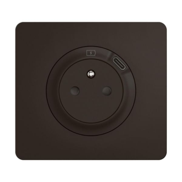 Legrand - Céliane 2024 - Prise surface avec prise USB type C - Noir - Avec support et enjoliveur - COMPLET - Réf : CJ0140