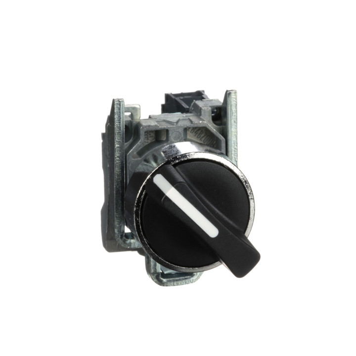 Schneider - Harmony XB4 - Bouton tournant noir Ø22 - à manette - 2 positions - 1F - Réf : XB4BD21