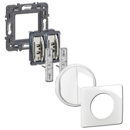 Legrand - Céliane 2024 - Double Interrupteur va-et-vient - Lumineux - COMPLET - Blanc - 1 poste - Réf : CG3001