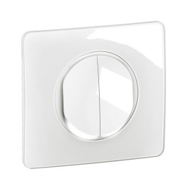 Legrand - Céliane 2024 - Double Interrupteur va-et-vient - Lumineux - COMPLET - Blanc - 1 poste - Réf : CG3001