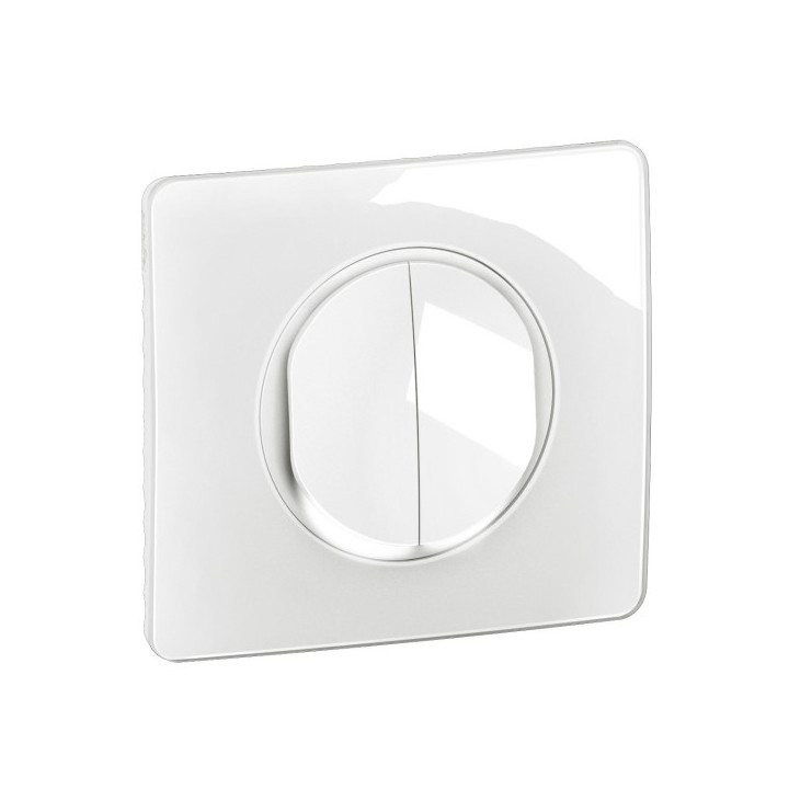 Legrand - Céliane 2024 - Double Interrupteur va-et-vient - Lumineux - COMPLET - Blanc - 1 poste - Réf : CG3001