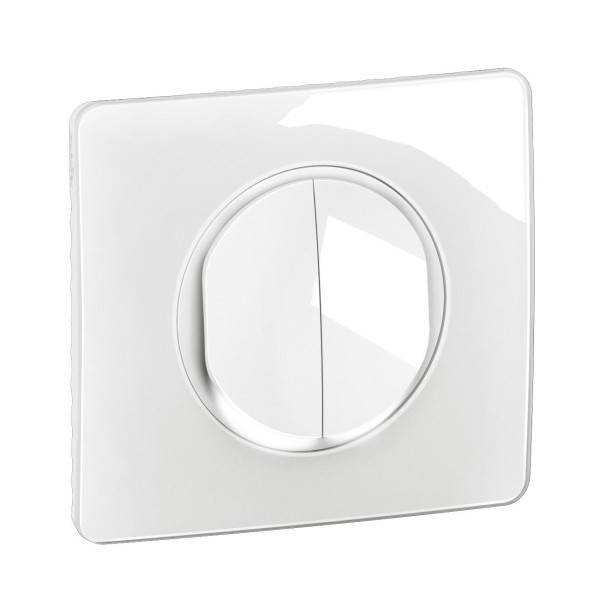 Legrand - Céliane 2024 - Double Interrupteur va-et-vient - Lumineux - COMPLET - Blanc - 1 poste - Réf : CG3001
