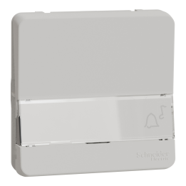 Schneider - Mureva Styl - Bouton poussoir porte étiquette - Composable - IP55/IK08 - Connexion auto - Blanc - Ref : MUR39129