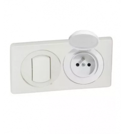 Legrand - Céliane 2024 - Ensemble va et vient + prise 2P+T - COMPLET - Étanche - IP44 - Blanc - Réf : LOT3316