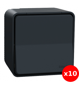 Schneider - Mureva Styl - Va et vient - saillie - IP55 - IK08 - connexion auto - gris - Réf : MUR35021