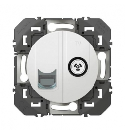 Legrand - Prise TV  et RJ45 CAT6 STP Dooxie - finition Blanc  - Réf : 600352
